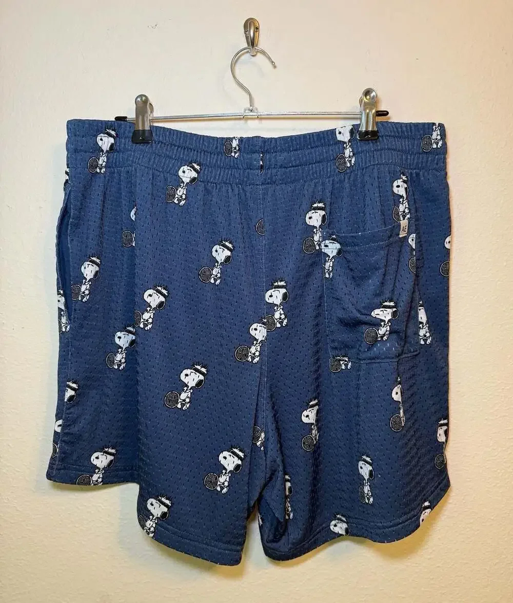 American Eagle AE Lounge Snoopy Tennis Print Mesh Boxer Lounge Shorts